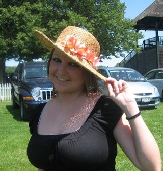 Shea in flower hat Shea in flower hat